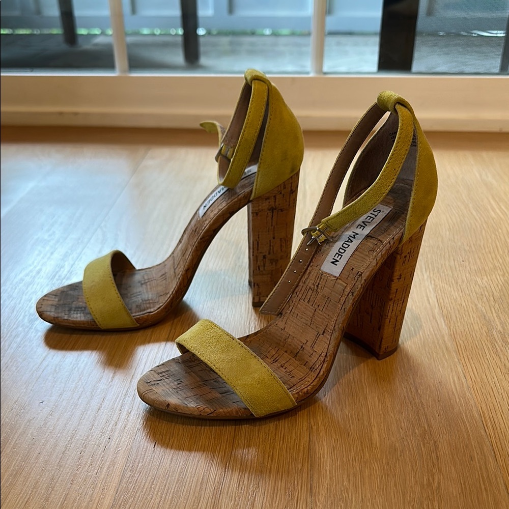 Steve Madden Yellow Chunky Heel Sandals
